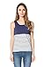 Bearsland Women's Maternity Nursing Tank Tops and Breastfeeding Shirts Deep Blue/White