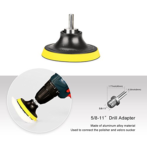 image for SPTA 3inch (80mm) POLISHER/BUFFER SOFT WOOL BONNET & PAD With HOOK & L