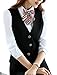 Vocni Women's V-Neck Sleeveless 3 Button Fully Lined Slim Fit Economy Dressy Suit Vest Waistcoat