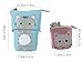 iSuperb Standing Pencil Pouch Pencil Case Cute Cat Telescopic with Zipper Canvas Kwaii Cartoon Pencil Bag Stationery Box for Kids Girls Boys School Supplies 7.5 x 4.9 x 3.0inch/4.1x 3.0inch