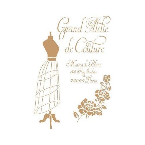 Stencil Deco Vintage Composition 206 Grand Atelier. Dimensions: Stencil Size: 20 x 30 cm (7,9x11,8 in) Design Size: 18 x 26,5 cm (7,1x10,4 in)