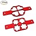 Silicone Pancake Mold Nonstick Egg Ring Maker,Flower/Heart Shape,2 Pack