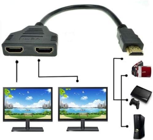 Tec-Digi Dual HDMI Adapter, 1080P HDMI Male to Dual HDMI Female 1 to 2 Way Splitter Cable Adapter Converter for DVD Players/PS3/HDTV/STB and Most LCD Projectors - Image 3