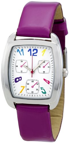 FMD White Dial Purple Faux Leather Ladies Watch ZRT8003K