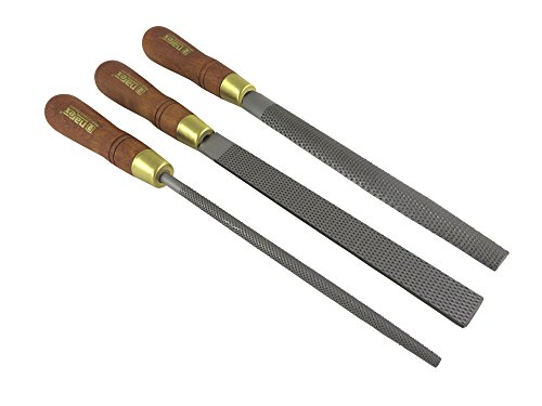 Narex 854252 3 Piece Set Fine Cut Round Rattail, Half Round and Rectangular 200 mm Cabinetmaker Wood Rasp