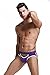 ONEFIT Mens Sexy Solid Color G-String Thong Shorts Nylon Briefs Purple M