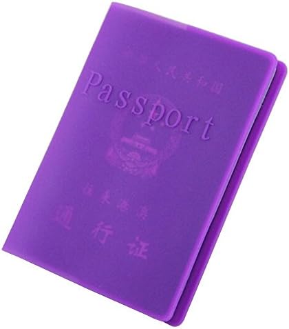 BUYEONLINE Pu Leather Uk Travel Passport Cover Holder Protector Ticket Card Case One Size,Purple