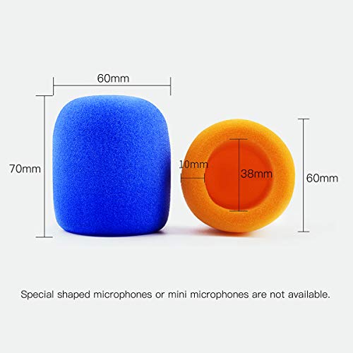 DoerDo 10 Pack Foam Sponge Microphone Cover Thick Colorful Handheld Stage Mic Windscreen