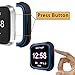 Landhoo Fitbit Versa Screen Protector Versa Lite Case, Shock Proof Bumper Cover Scratch Resistant Protective Rugged Case Replacement for Fitbit Versa & Versa Lite Smart Watch(Black/Blue)