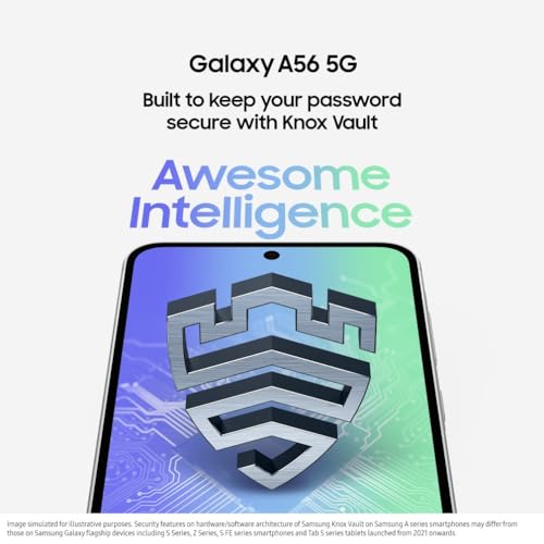Samsung Galaxy A56 5G Smartphone, Awesome Intelligence, 8GB RAM, 256GB Memory Storage, 50MP Camera, Awesome Graphite, 3 Year Samsung Extended Warranty (UK Version)