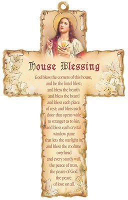 Laser Engraved Wood Wooden 6 Crucifix Cross Plaque HOUSE BLESSING Home by rosarybeads4u