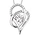 Sterling Silver I Love You to The Moon and Back Cubic Zirconia Necklace Heart Pendant