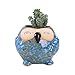 LANKER 6 Pack 3.1 Inch Mini Owl Pots Flowing Glaze Ceramic Succulent Planter Plant Container(3.1 inch 6pcs)