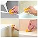 Silicone Caulk Tool with 4-Piece Glass Glue Angle Scraper - 3-in-1 Caulk Finishing Tool Caulk Removal Tool and Grout Removal Tool, (Yellow)