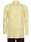 Giovanni Uomo Mens Long Sleeve 100% Linen Guayabera Shirt