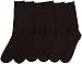 Sakkas Men's Cotton Blend Ribbed Dress Socks - 10-13 - Black 6-Pack