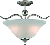 Hardware House H10-4289 Dover Semi Flush Mount Ceiling Light, Satin Nickel