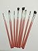 KOLIGHT® Set of 8pcs DIY Eye Brushes Set Eyeliner Eyeshadow Blending Pencil Brush Foundation Cosmetic Makeup-Pink+Silver