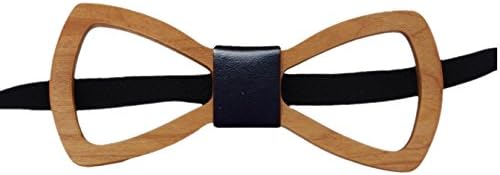 Hello Tie Men's Handmade Creative Hollow Out Wood Bow Tie With Gift and Box