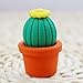 NUOLUX 10pcs Creative Cartoon Cactus Potted Pencil Eraser School Stationery (Random Color)