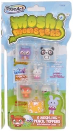 Moshi Monsters Moshlings Pencil Toppers- Chop Chop Pooky Prof Purplex Shi Shi & Honey By Rose Art