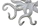 Rustic Whitewashed Cast Iron Octopus Hook 11 Inch - Decorative Hook - Sealife Metal Wall Hook