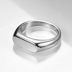 MYNENEY Stainless Steel Square Shape Signet Style