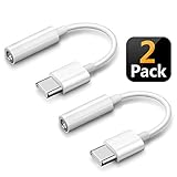 Google Pixel 2 Dongle Headphone Jack Adapter Type C to 3.5mm, [2-Pack] Aux Converter w/Realtek DAC Hi-res Chipset for Google Pixel 2/Pad Pro 11