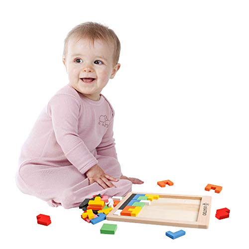 USATDD Wooden Puzzles Blocks Brain Teasers Toy Russian Tangram Colorful