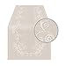 SARO LIFESTYLE Embroidered Swirl Design Linen Blend Table Runner, 16