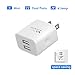 Yuwiss 1 Pack Dual USB Wall Fast Charger Adapter Quick Charging Box Base for iPhone 4 5 6 6s Plus, Samsung Galaxy, Kindle Fire (White)