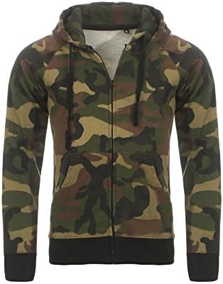 Happy Clothing Mens Zip up camo Hoodie, Camouflage Pullover Jacket with Zipper