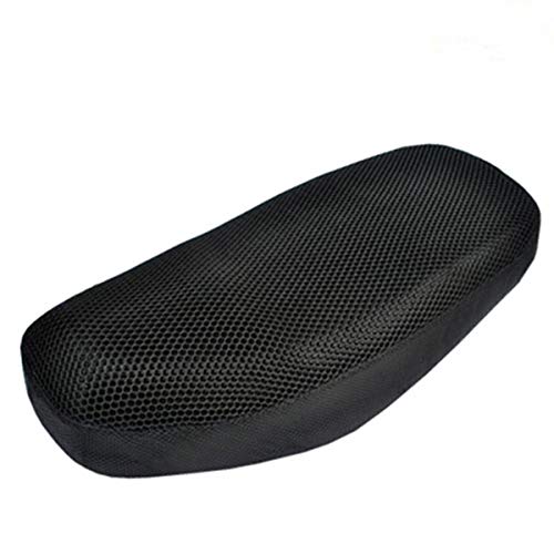 dDanke Motorcycle Scooter Moped Seat Cover Cap Breathable Net Cushion 3D Spacer Mesh Fabric with Bouncy, Black