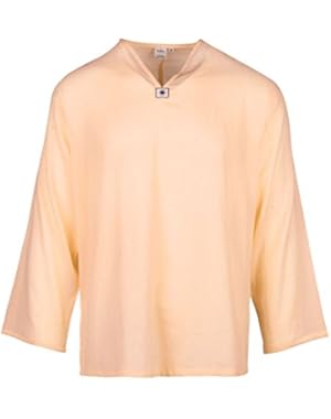 Men's T-Shirt 100% Cotton Hippie Shirt V-Neck Beach Yoga Top