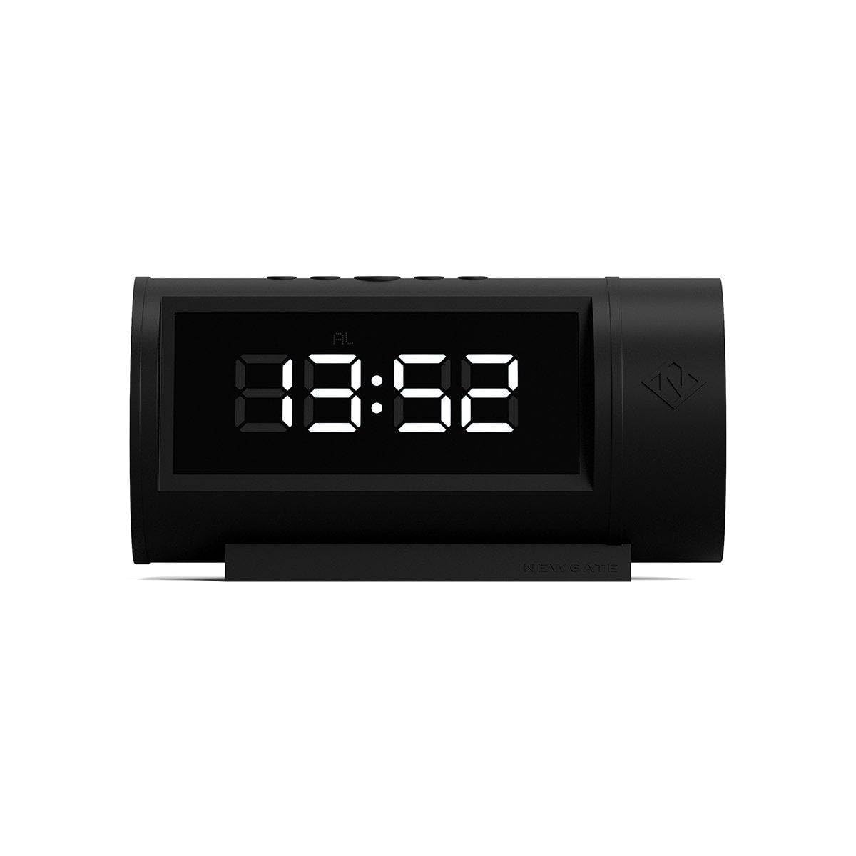 NEWGATE® Pil alarm clock | Retro digital LED clock | Black | Ideal for bedside, desk or shelf | Retro bedroom & office accessory