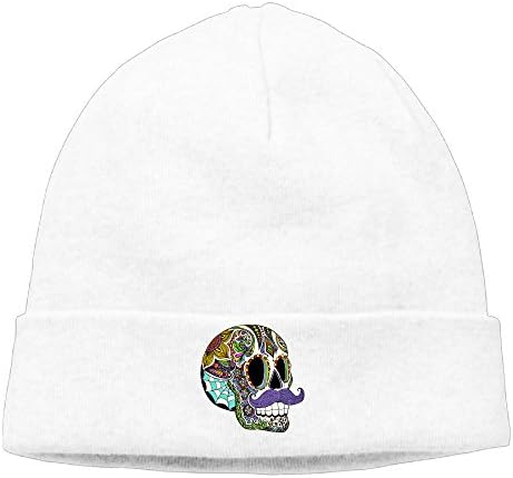 Sugar Skull Beard Unisex Beanie Knit Toboggan Skull Hat