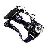 WINDFIRE 1800Lm CREE LED Zoomable Rotating Headlight 3 Switch Modes 4 X AA Battery CREE XML T6 U2 LED Adjustable Focus Headlamp Torch LED Flashlight for Hiking, Camping, Riding etc. (No Battery)