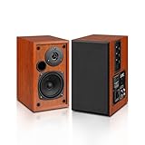 Elimavi Powered Bluetooth Bookshelf Speakers, 60W
