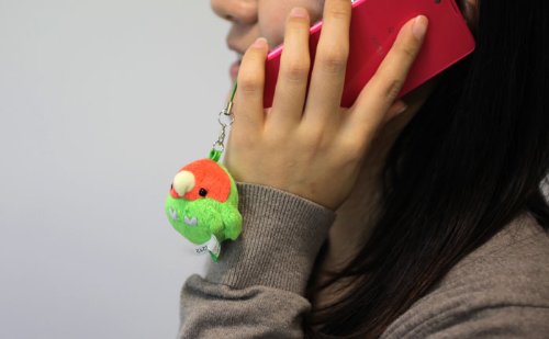 Soft and Downy Mini Bird Stuffed Toy Cell Phone Strap (Cockatiel / Yellow)