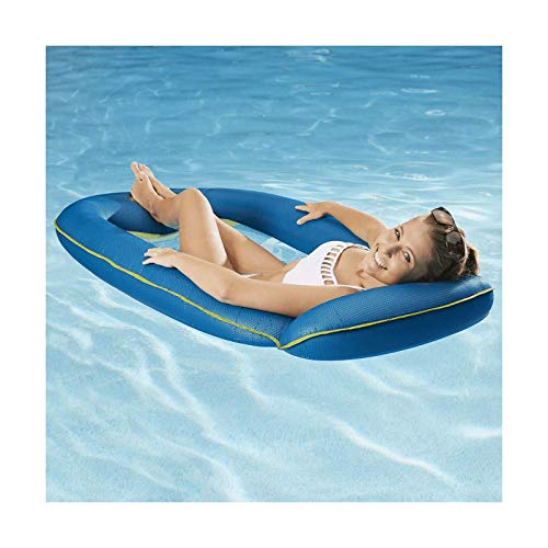Aqua Leisure 2 Pack, Ultra Comfort Water Pool Lounger, X-Large with Foot/Headrest & Deluxe Pool Chair, Blue Waves
