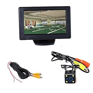 Auto parkeerhulp autoparksystemen, 4,3 inch LCD TFT-monitor + waterdicht 4-LED nachtzicht achteruitrijcamera