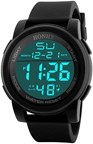 HONHX Luxury Military Sport Digital LED Wrist Watch with Silicone for Men, 5 ATM Waterproof, Also for Shower, Swimming and <50M Diving