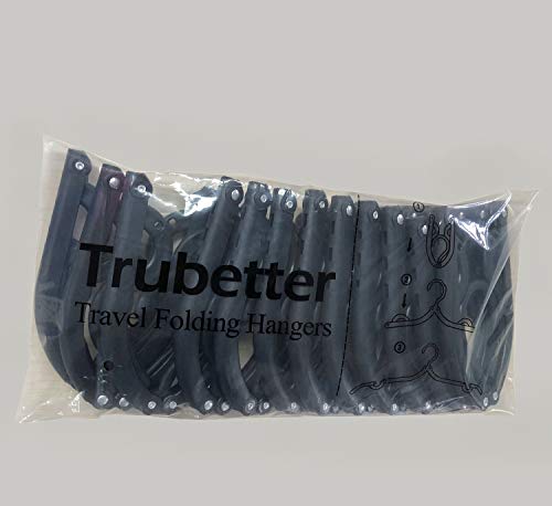 12 PCS Portable Folding Clothes Hangers Travel Accessories Foldable Clothes Drying Rack for Travel (Black)