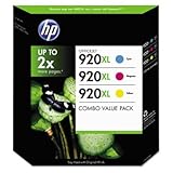 HP 920XL 3 Pack - High Yield Cyan, Magenta, Yellow Ink Cartridge Combo Pack - ALL High Yield Cartridges