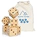Summit Games Giant Yard Dice Set with Throwing Bucket - Includes 6 Wooden Dice (3.5