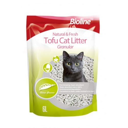 BiolineNatural and Fresh Tofu Cat Litter Granular Raw Flavour Flushable 6 Litre