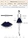 Futurino Women's Sweet Cat Paw Embroidery Pleated Mini Skirt with 2 Suspender