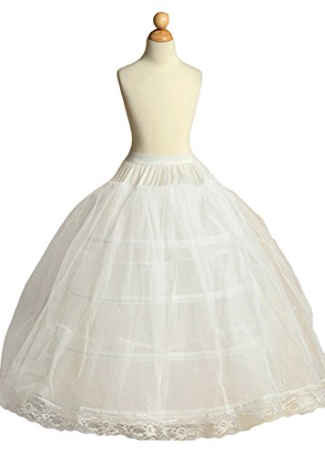 BRL MALL 3 Hoops Ruffle Crinoline Petticoat Flower Girl Wedding Underskirt Slip (Style 3)