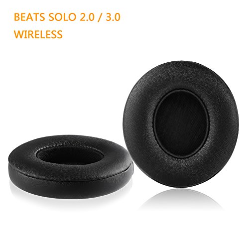 Beats Solo 2.0 / 3.0 Replacement Earpads, JARMOR Memory Foam Ear Cushion Cover for Beats Solo 2.0 / 3.0 Wireless On Ear Headphones ONLY, Black