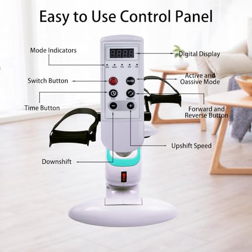 Dorkis Ejercitador de Pedal Eléctrico, Ejercitador Pedales para Rehabilitación, Bicicleta de Ejercicio Motorizada, Bicicleta de Ejercicios Eléctrica Portátil Ajustable, Jiao Ta